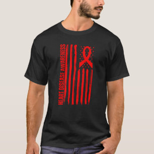 Waakzaamheid inzake hartziekten Amerikaanse vlag C T-shirt