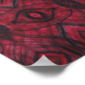 Waakzaamheid Rood Abstract Aquarel Kunst Poster (Hoek)