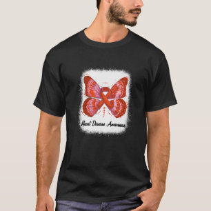 Waakzaamheid van hartziekten Maand Rode lintvlinde T-shirt