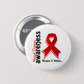 Waakzaamheid voor hartziekten 5 ronde button 5,7 cm (Voorkant /achterkant)