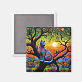 Waakzame Kat Magneet (Voorkant / Achterkant)