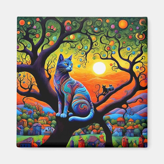 Waakzame Kat Magneet (Voorkant)