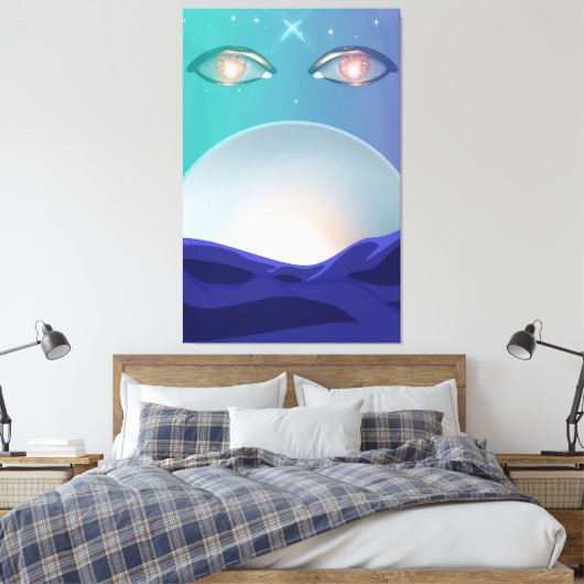 waakzame ogen canvas afdruk (Insitu (Slaapkamer))