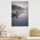Waakzame Reiger | Blauwe Reiger | Poster (Keuken)