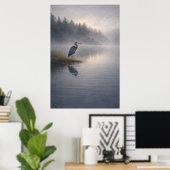 Waakzame Reiger | Blauwe Reiger | Poster (Thuiskantoor)