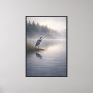 Waakzame Reiger   Grote Blauwe Reiger   Canvas Afdruk