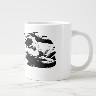 Waakzame Terrier op Winterdeken Grote Koffiekop
