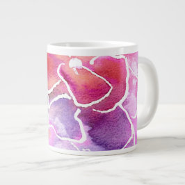 Waalbloemen voor roze, blauwe en blauwe Waterverf Grote Koffiekop