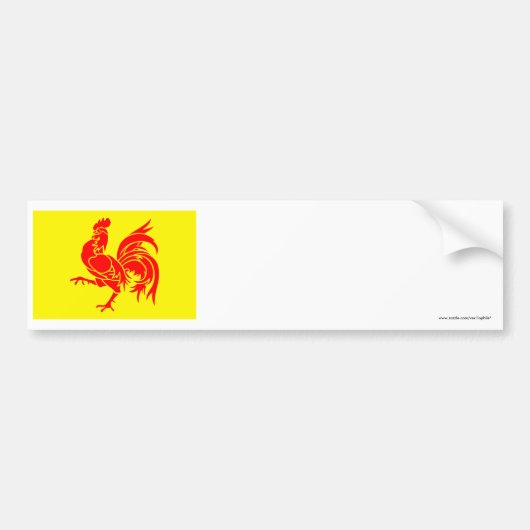 Waals Gewest Flag Bumpersticker (Voorkant)