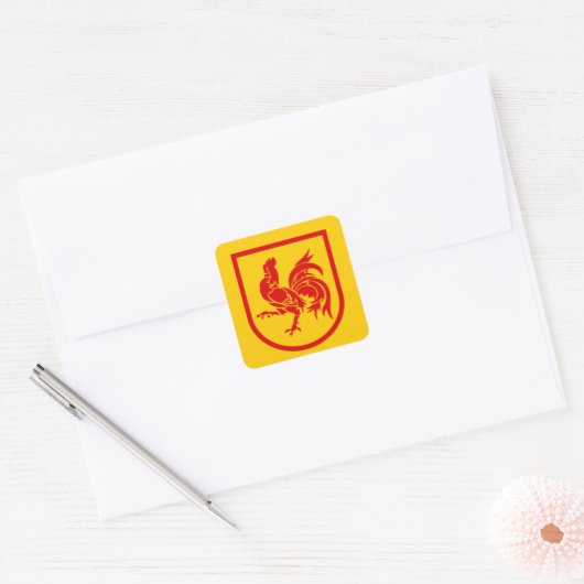 Waals Gewest Vierkante Sticker (Envelop)