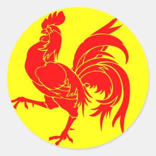 Waalse vlag (België) - Drapeau de la Wallonie Ronde Sticker (Voorkant)