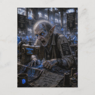 Waanzin / Naaister / Kledingfabriek Briefkaart
