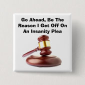 Waanzin Plein Vierkante Button (Voorkant)