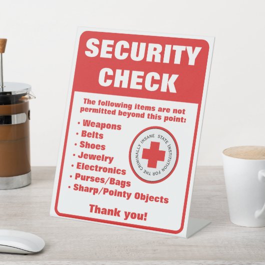 Waanzinnig asiel Halloween veiligheidscontrole Reclamebord Met Voetstuk (Insitu)