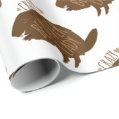 waanzinnig bever cadeaupapier (Rol Hoek)