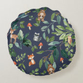 Waanzinnig bosrijke bosdieren groen rond kussen (Achterkant)