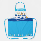 Waanzinnig Hebreeuws Chanoeka Menorah Dreidel Donu Schort (Voorkant)