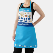 Waanzinnig Hebreeuws Chanoeka Menorah Dreidel Donu Schort (Insitu)