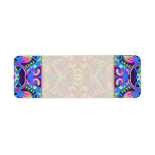 Waanzinnig kleurrijke Art Deco Psychedelic Etiket