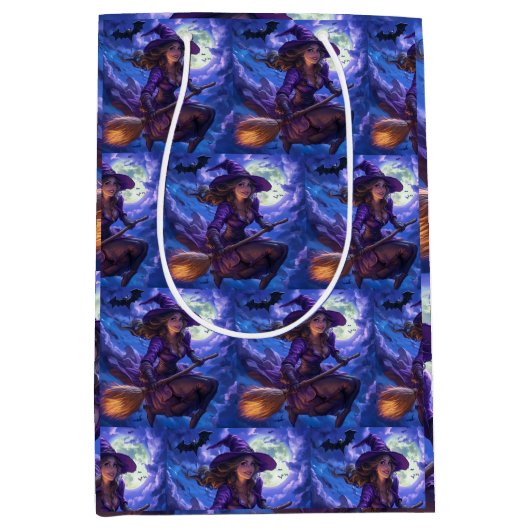 Waanzinnig leuke Halloween heks Medium Cadeauzakje (Voorkant)