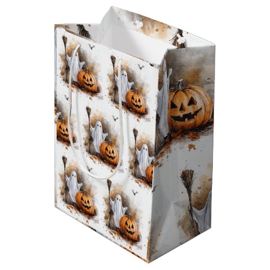 Waanzinnig leuke Halloween heks Medium Cadeauzakje (Achterkant Gekanteld)