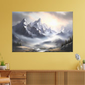 Waanzinnig mistig berglandschap canvas afdruk (Insitu (Woonkamer))