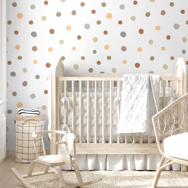 Waanzinnig modern Kinder pastel polka dotpatroon Behang (Whimsical Modern Kids Pastel Polka Dot Pattern Wallpaper)