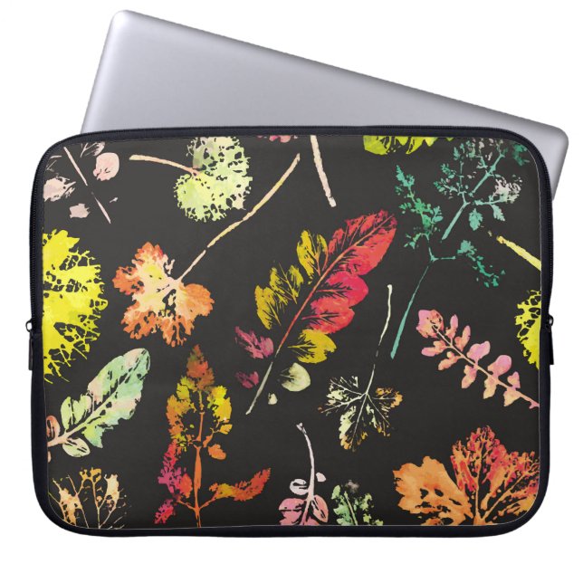 waanzinnig mooi waterverf-patroon van bladeren. ha laptop sleeve (Voorkant)