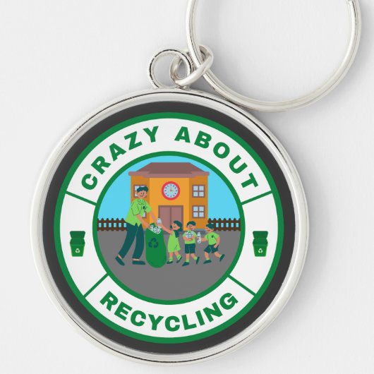 Waanzinnig over recycling sleutelhanger (Voorkant)