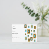 Waanzinnig over vierkantjes retro chunky visitekaa visitekaartje (Staand voorkant)