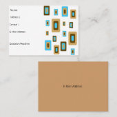 Waanzinnig over vierkantjes retro chunky visitekaa visitekaartje (Voorkant / Achterkant)