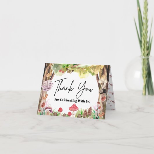 Waanzinnig paddenstoelbos bedankkaart (Voorkant)