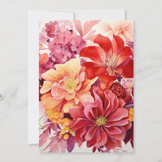 Waanzinnig rood bloemig Vrijgezellenfeest Kaart (Achterkant)