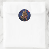 Waanzinnig Schattige Engels Bull Terrier Illustrat Ronde Sticker (Tas)