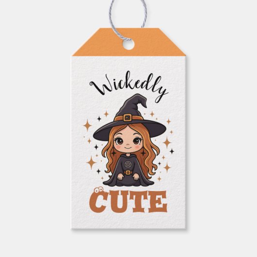 Waanzinnig Schattigee Halloween Witch | Spookachti Cadeaulabel (Voorkant)