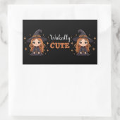 Waanzinnig Schattigee Halloween Witch | Spookachti Rechthoekige Sticker (Tas)