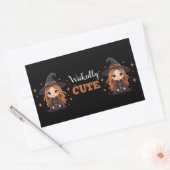 Waanzinnig Schattigee Halloween Witch | Spookachti Rechthoekige Sticker (Envelop)