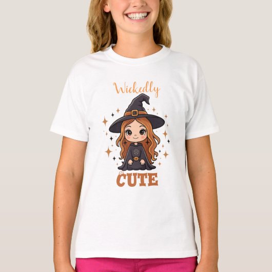 Waanzinnig Schattigee Halloween Witch | Spookachti T-shirt (Voorkant)