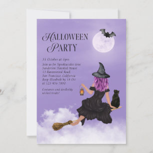 Waanzinnig Schattigee heks Halloween Party Kaart