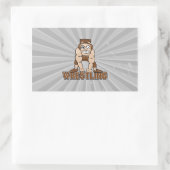 waanzinnig worstelontwerp rechthoekige sticker (Tas)