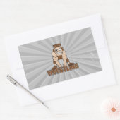 waanzinnig worstelontwerp rechthoekige sticker (Envelop)