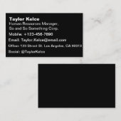 Waanzinnig zwart (de donkerste zwart)  visitekaartje (Voorkant / Achterkant)