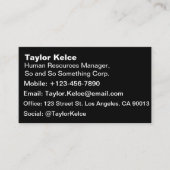 Waanzinnig zwart (de donkerste zwart)  visitekaartje (Voorkant)