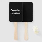 Waanzinnig zwart (de donkerste zwarte) bruiloft handwaaier (Voorkant en achterkant)