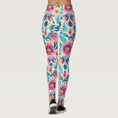 Waanzinnige Boheemse Bloemen Overschaalde Print Leggings (Achterkant)