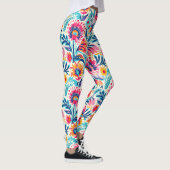 Waanzinnige Boheemse Bloemen Overschaalde Print Leggings (Rechts)