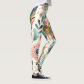 Waanzinnige Boheemse veren en bloemen Leggings (Rechts)