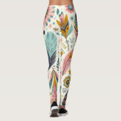 Waanzinnige Boheemse veren en bloemen Leggings (Achterkant)