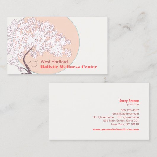 Waanzinnige Boom van het Leven en Natuurlijke Gezo Visitekaartje (Voorkant / Achterkant)