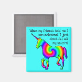 Waanzinnige Eenhoorn Grappige Koelkastmagneet Magneet (Voorkant / Achterkant)